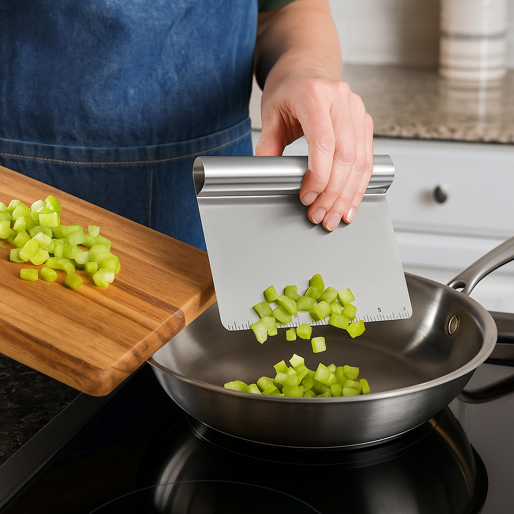 Stainless Steel Food Scraper & Chopper – 2-Pack
